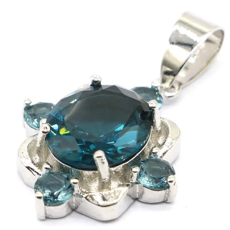31x19 мм милый тёмно Лондонский синий топаз для женщин ювелирные изделия