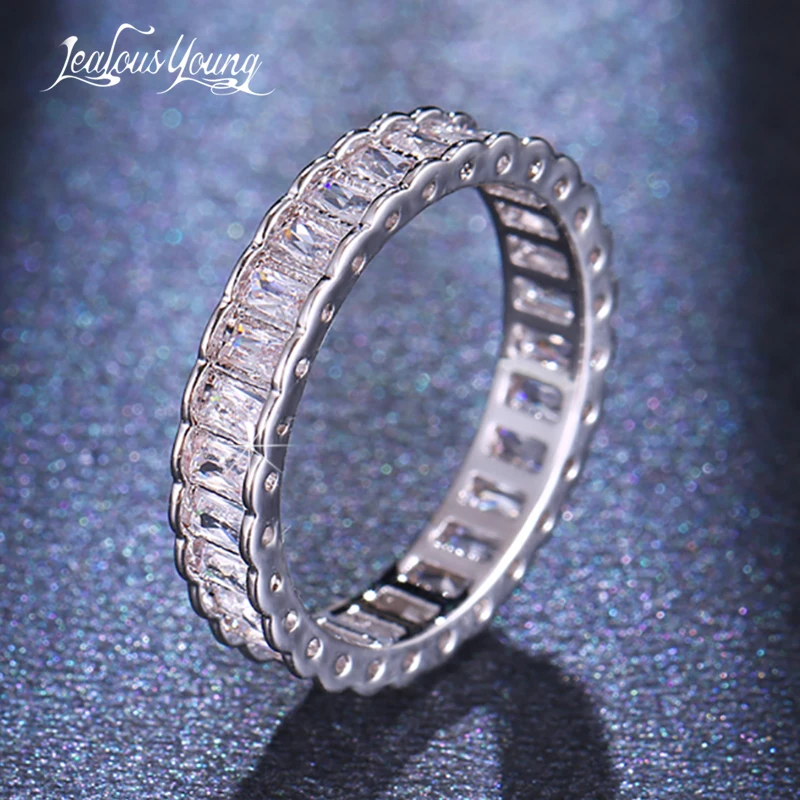 Женское Обручальное кольцо с квадратным камнем и фианитом|Кольца для помолвки| |