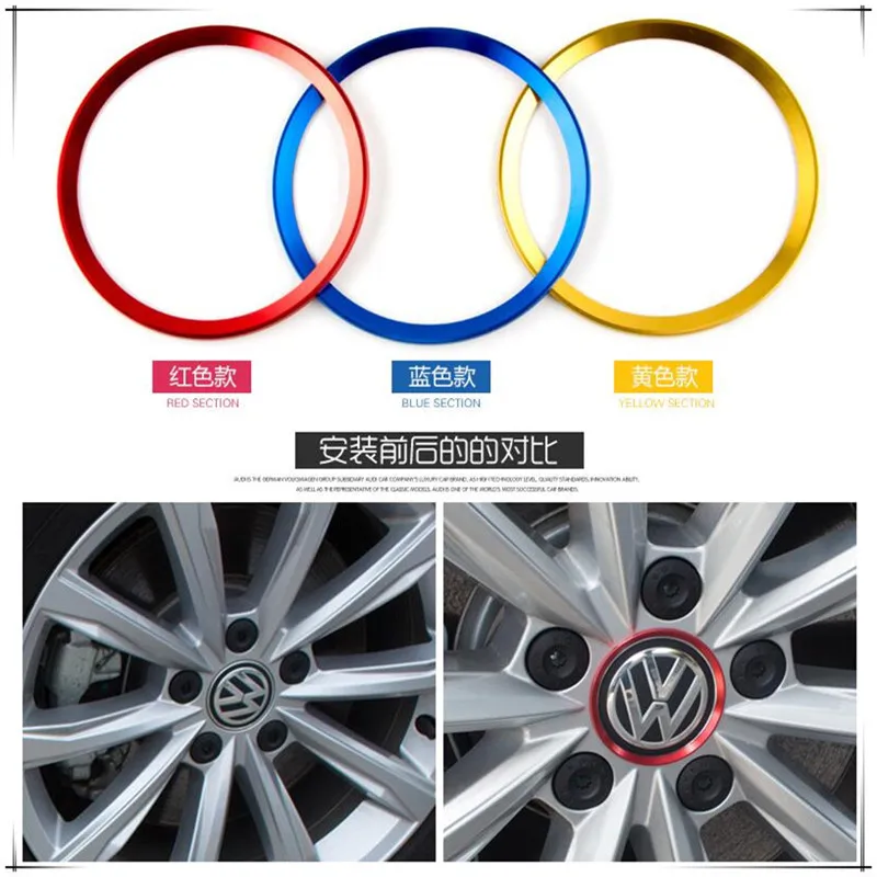 Декоративные кольца-наклейки на ступицу колеса для Volkswagen VW Beetle A5 Fox Golf 4 5 6 7 E Jetta