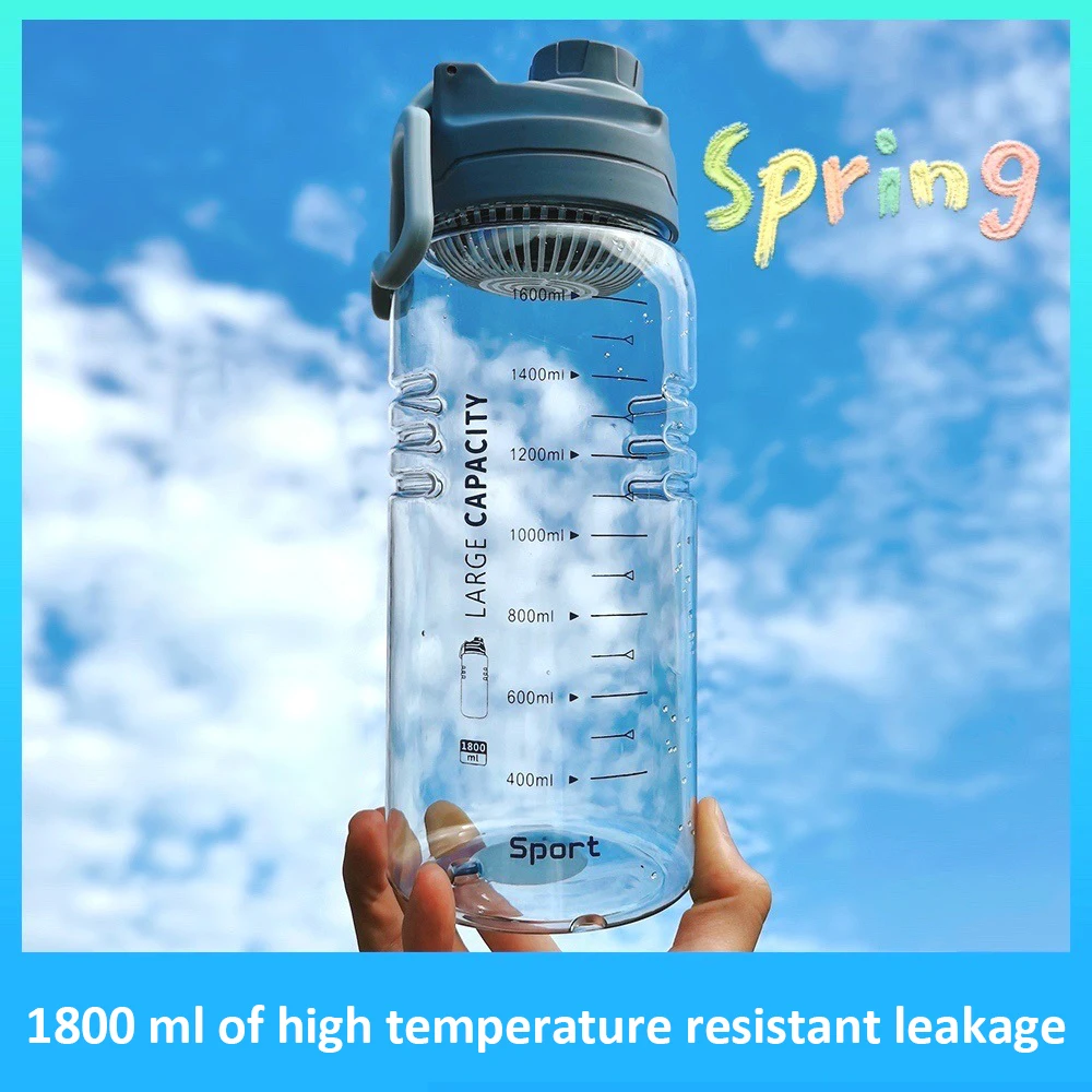 

Sports Cup Hiking Fruit Juice 1800ml PP+PC Safe Space Cup Fashion Business Trip Camping Water Cup Portable Riding Cup Durable
