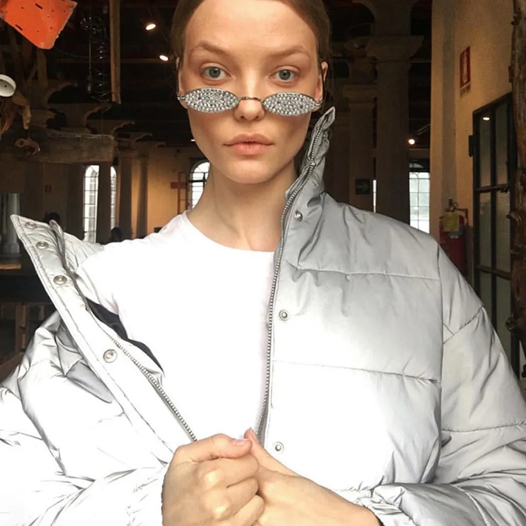 Зимние теплые женские парки Светоотражающие пальто большого размера