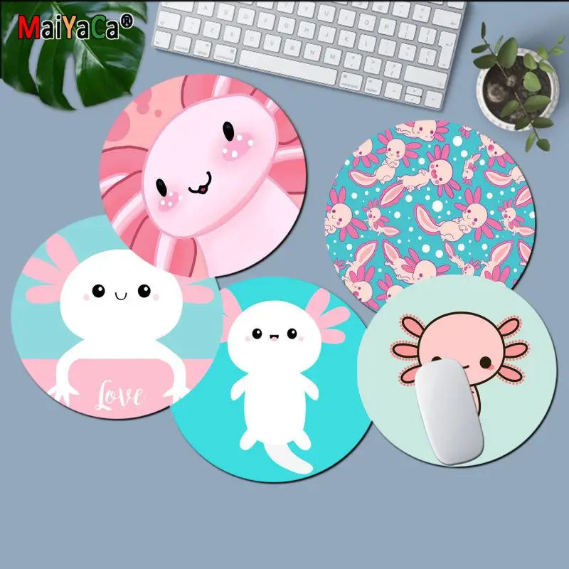 

Maiyaca Cool New Cartoon ajolote round Mouse pad PC Computer mat gaming Mousepad Rug For PC Laptop Notebook