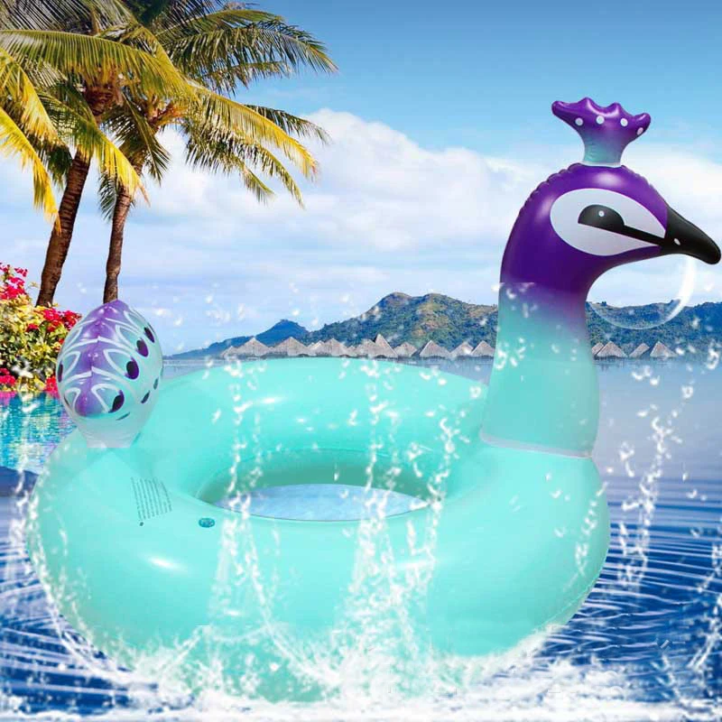 

Peacock Inflatable Swimming Circle Ring Party Inflatable Pool Float Party Toy Water Sport Swim Rings for Adult Child 90/120cm