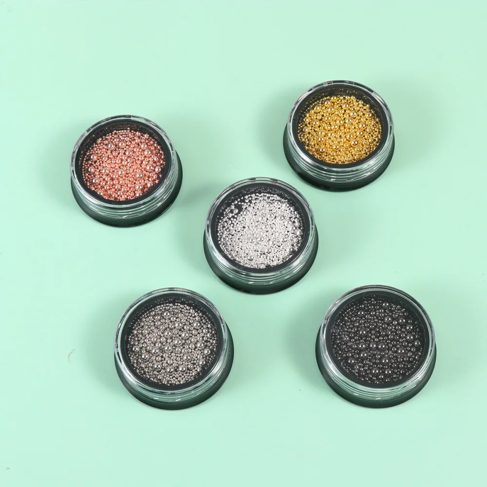 

5 Sets Nail Metal Steel Beads Nail Art Decorations Manicure Jewelry Kit Nail Art Supplies
