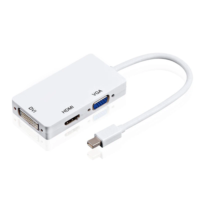 Горячий Мини Dp к Hdmi Dvi Vga адаптер 3 в 1 концентратор Mini Displayport 1080P видео конвертер для