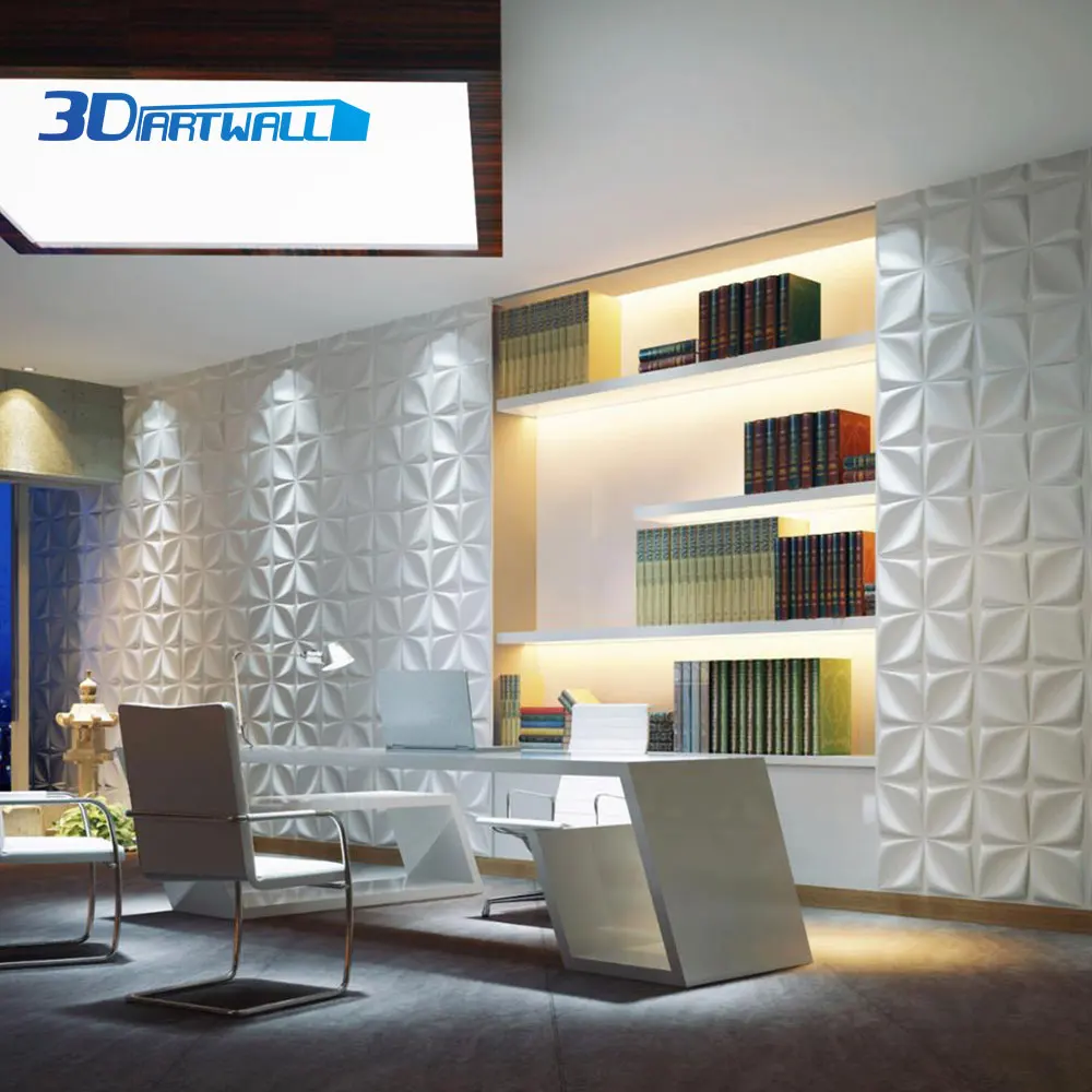 3DARTWALL белый ПВХ декоративные 3D настенные панели корнус ангустата Текстурированные Украшения для стен пакет из 48 плитки 129 SF