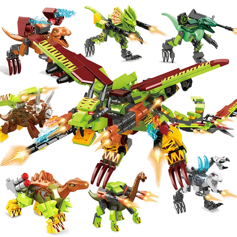 Jurassic Dinosaur World Set Building Blocks Mechanical T-rex Indominus Rex Dino Park With ATV Car Figures Block Bricks Toys Gift | Игрушки и