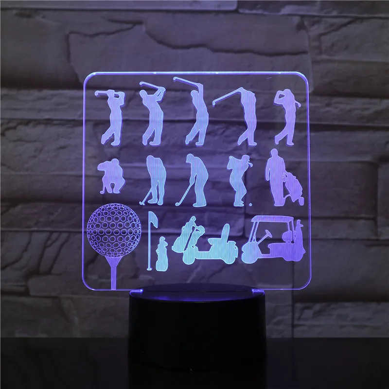Светодиодная USB-лампа для гольфа модель 3D ночные светильники 7 цветов