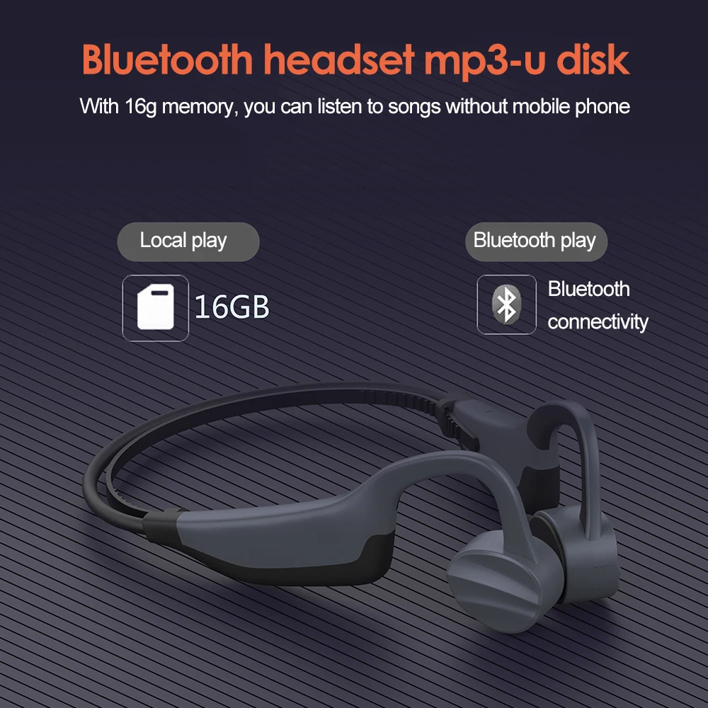 

New Swim Bone Conduction Bluetooth 5.0 Sport Waterproof Wireless Headphones 6GB MP3 Music Player Earbuds Fitness