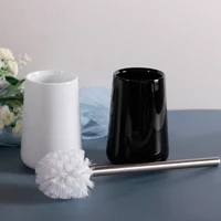 toilet brush holder ceramic base ceramic bathroom accessories set stainless steel long handle cleaning brush bathroom supplies