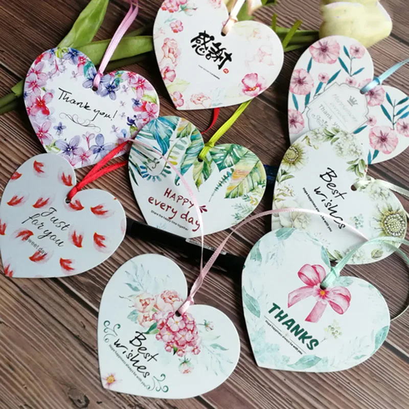 5 шт. благодарим вас открытки Kawaii любовь цветок поздравительные милое
