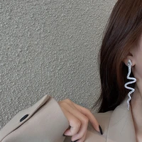 snake earrings female design sense of the earrings web celebrity new fashion in 2020 personality temperament exaggerated long ea