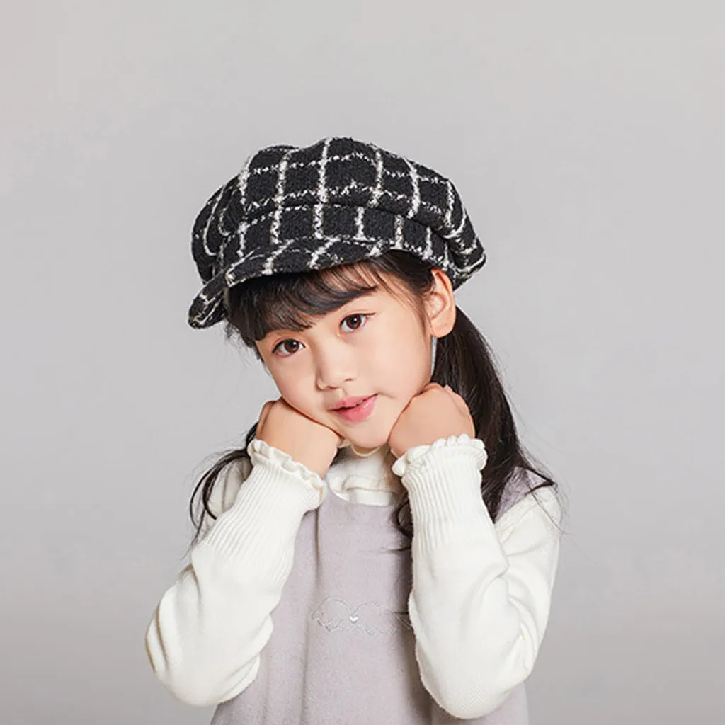 Новинка Осенний модный однотонный теплый берет для детей зимний тонкий