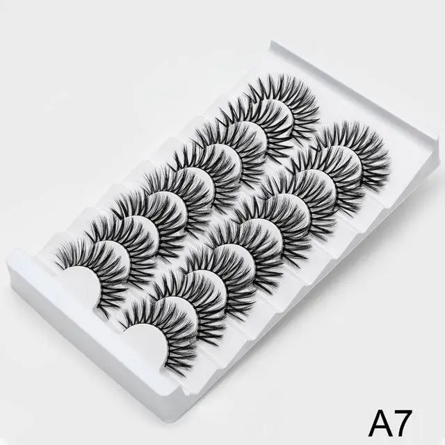 8/20 пар, натуральные 3D накладные ресницы, 15-20 мм, накладные ресницы, набор для макияжа, накладные ресницы из искусственной норки, 25 мм, шелковые ресницы «maquiagem» - Цвет: A7
