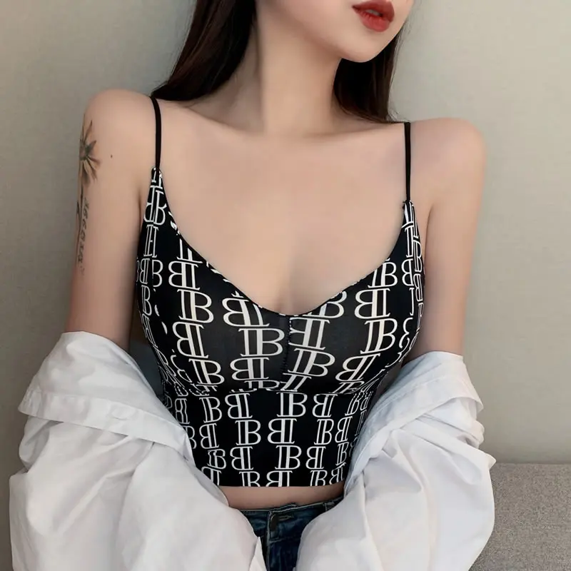 

Топ женский бесшовный, с буквенным принтом, y2k