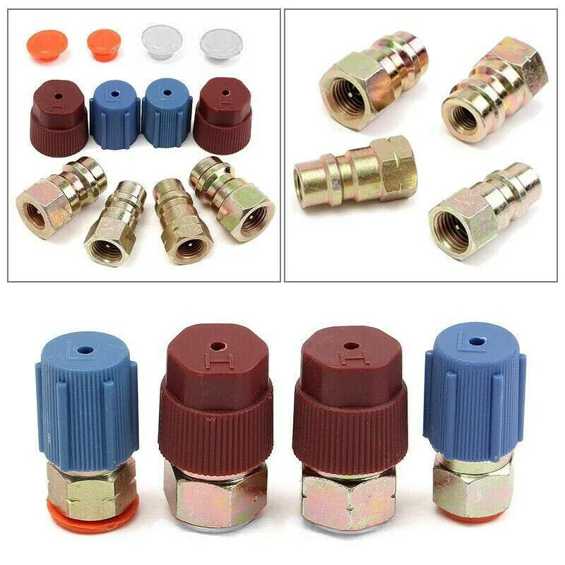 

1 Set Retrofit Valve A/C System Adapter Car Fittings 3/16\" High Low Valve