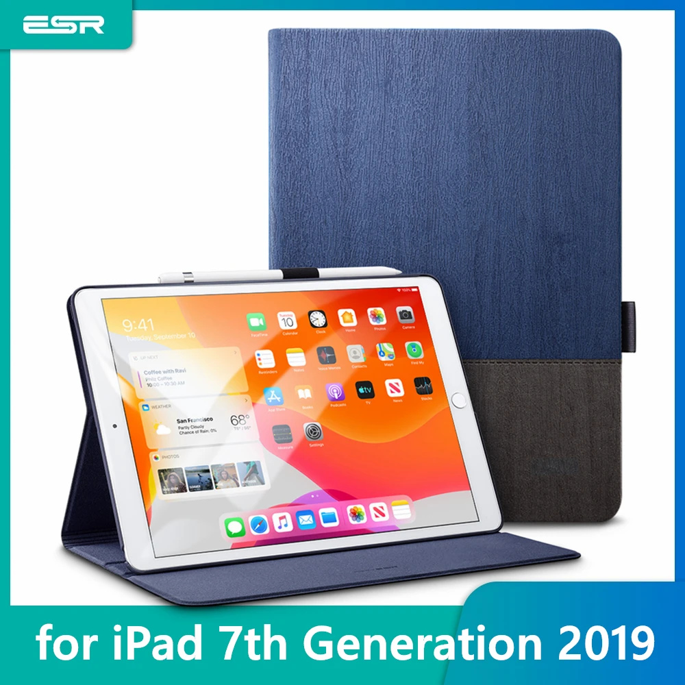 Чехол-книжка ESR Urban Premium для iPad 7th Gen 10,", простая оксфордская ткань из искусственной кожи, умный чехол для iPad 7 чехол