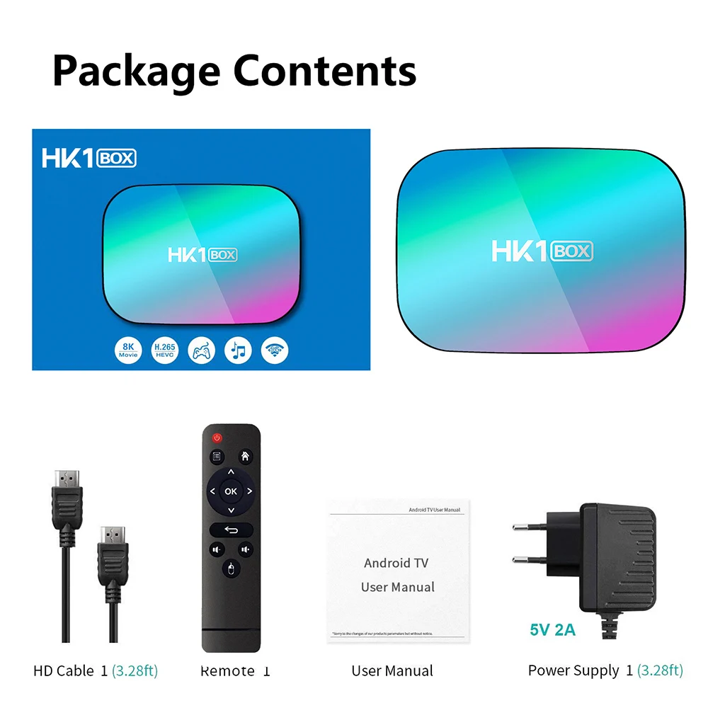 

HK1 BOX Smart TV BOX Android 9.0 8K 4GB 128GB Amlogic S905X3 Quad Core 2.4/5G Wifi BT Support Voice Remote Media Player Top Box