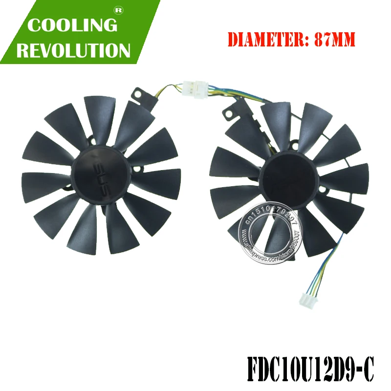 87 мм T129215BU FDC10U12D9 C PLD09210B12HH охлаждающий вентилятор для карт ASUS Radeon RX 470 570 580 EXPEDITION OC