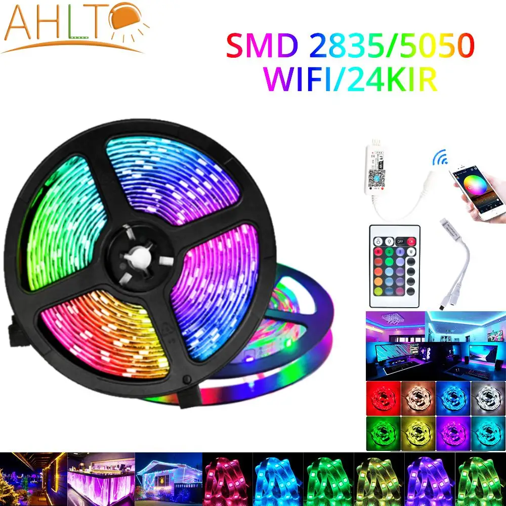 

LED RGB Strip Light Flexible Wall Lamp Night Lights Tape Diode SMD 2835 5050 12V Desk Screen TV Background Lighting WiFi Control