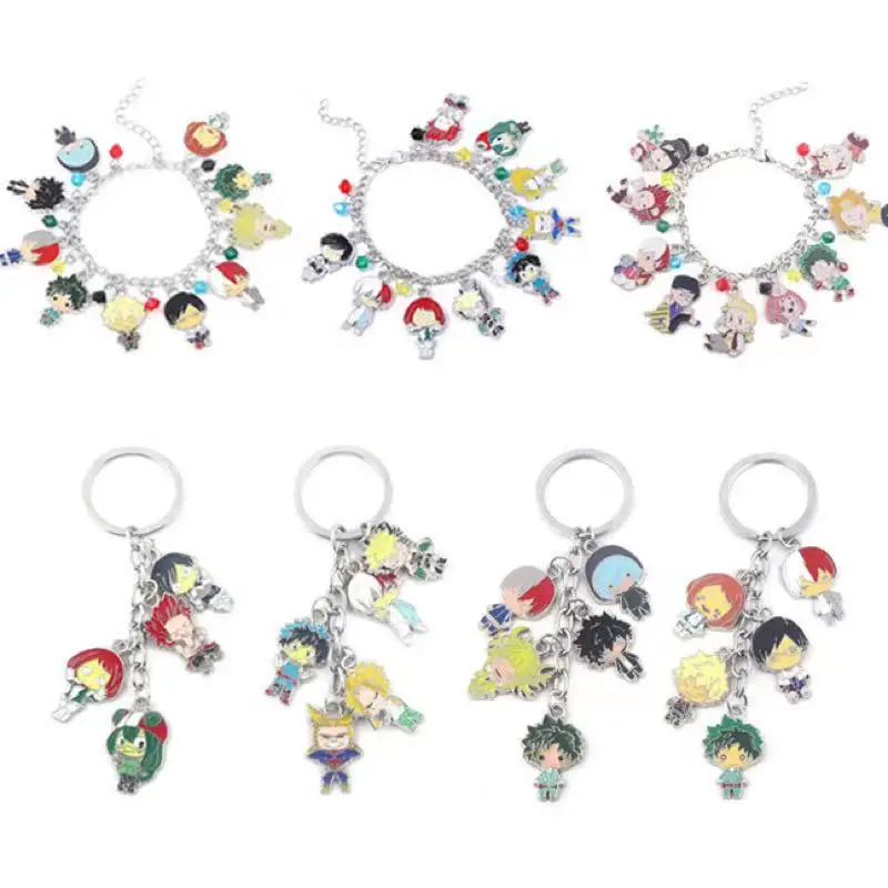 

Wholesale Anime My Hero Academia Acrylic Keyring Pendants Double Sided Cartoon Key Chain Pendant Bracelet for Men Women Cosplay