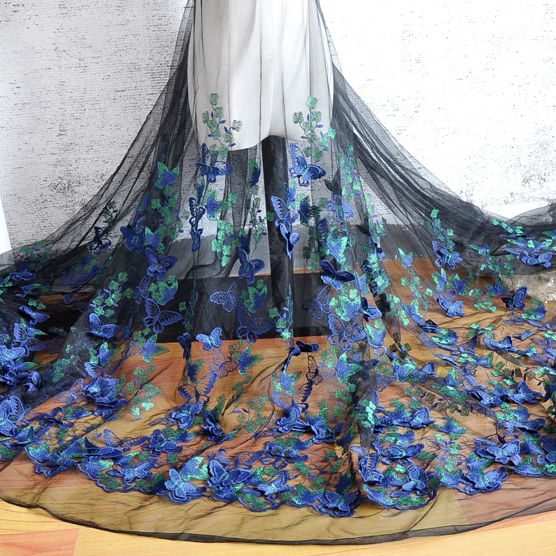 Высококачественная тяжелая промышленность черная сетка темно синяя кружевная