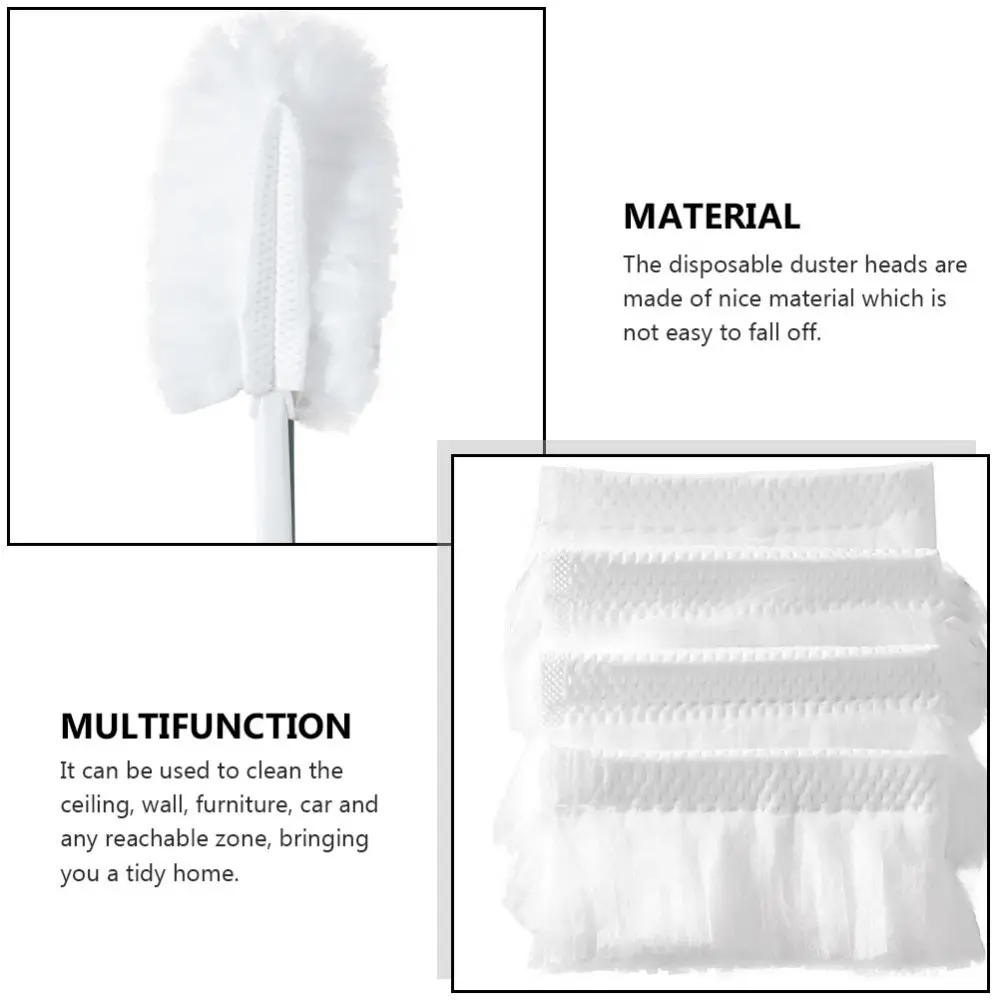 

1 Set of Household Duster Ash Sweeping Duster with Disposable Duster Head(White)