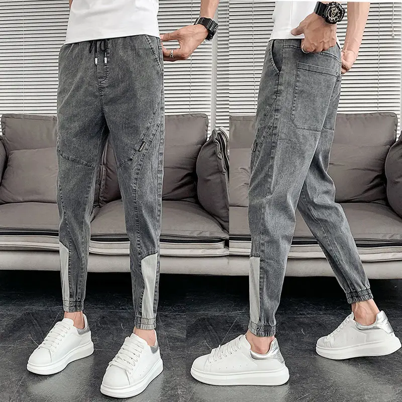 

Wholesale 2021 Fashion Tight-fitting brand spring teenagers small feet spirit guy jeans social people ankle length pants
