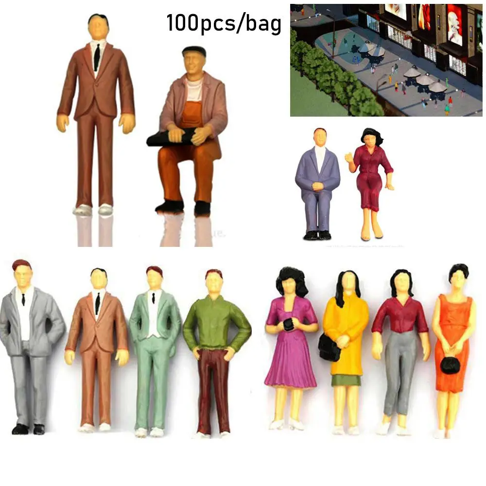 

1:100/1:150/1:75/1:50 Scale ABS Material DIY Character Model Building Passengers People Figures Train Scenery