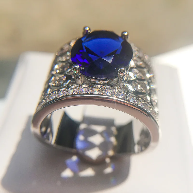 

Woman Jewelry Butterfly Sapphire Silver Wedding Rings for Couples 925 Sterling Silver Retro Rings Filled Womens Engagement