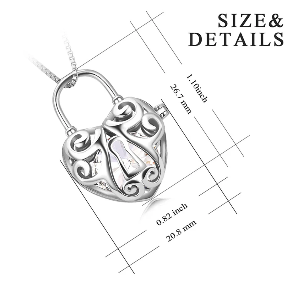 YFN 925 пробы Серебряное колье с кулоном в виде клетки кристаллом от Swarovski ожерелье