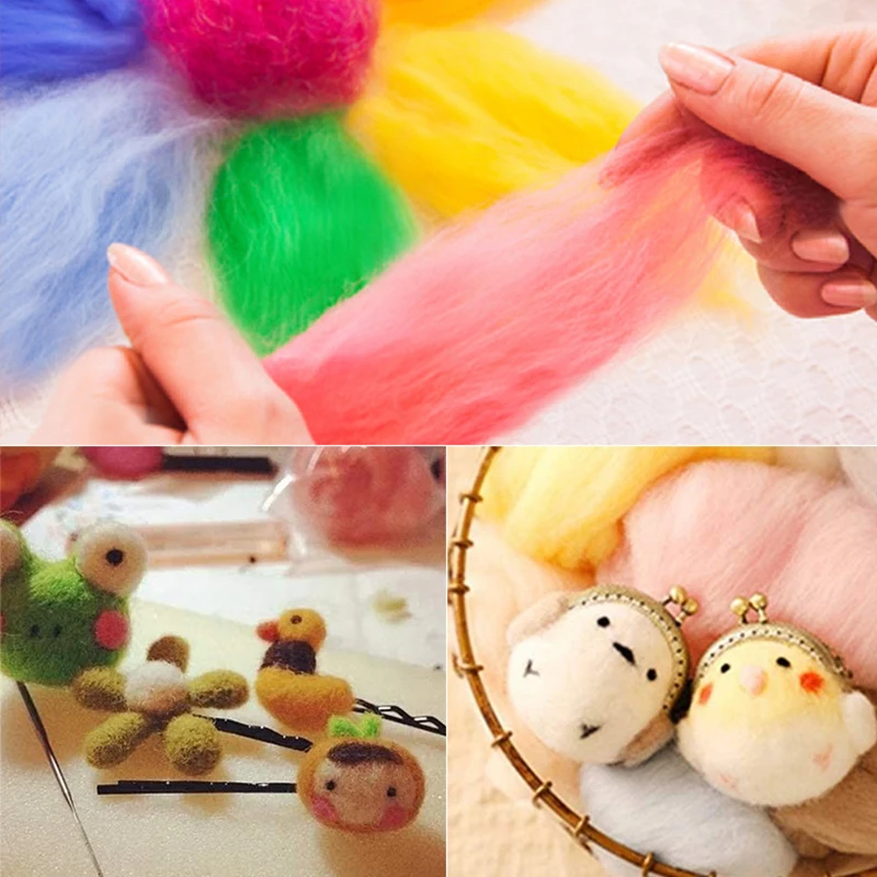 Набор для валяния MIUSIE из мягкого волокна Шерсть-ровинг игл 25 цветов с инструкцией