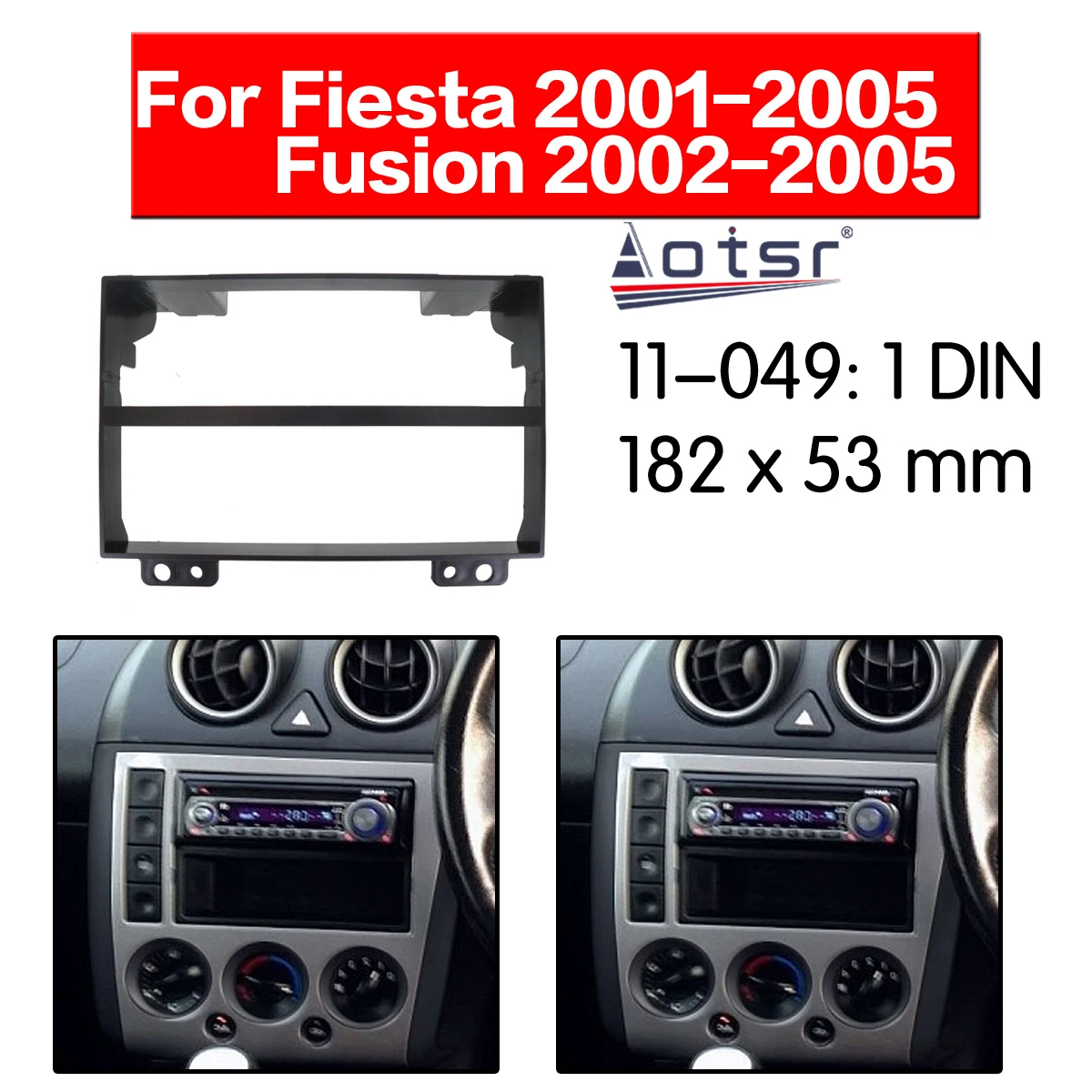 Car Radio frame Audio Fascia For FORD Fiesta /Fusion 2001+ Car Stereo Radio Fascia Panel Installation Adapter DVD player Frame