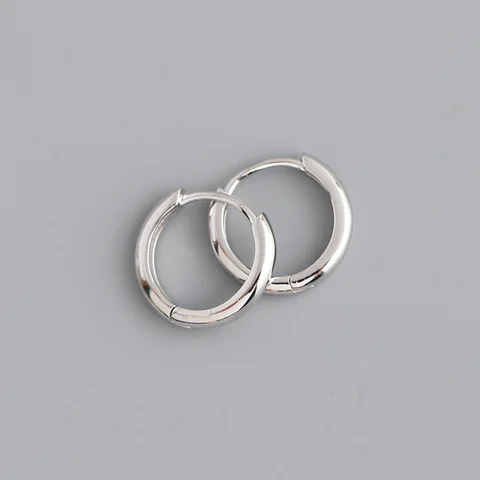 Минималистичное богемное круглое украшение для ушей из настоящего серебра 100% пробы с пряжкой для женщин в стиле панк унисекс, кольцо в стиле рок