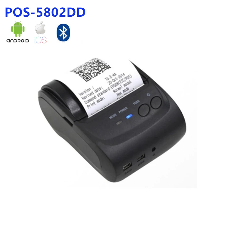 Миниатюрный портативный термопринтер беспроводной карманный Bluetooth принтер для