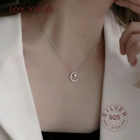 trendy 925 sterling silver o chain necklace for women moon star zircon necklace for lady women gift summer fashion fine jewelry