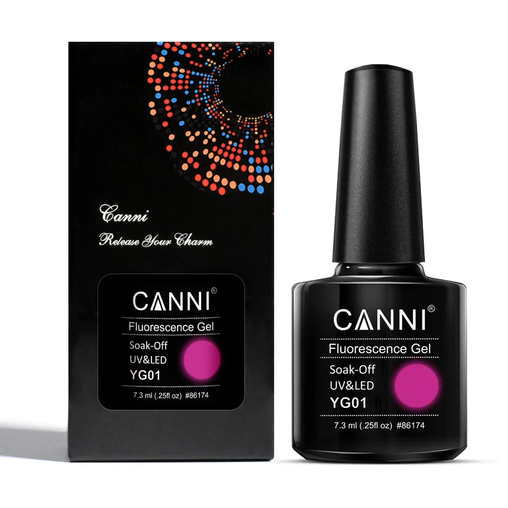 CANNI 2021 Новое поступление 7 3 мл 6 цветов флуоресцентный Гель-лак YG01-YG06 светящийся