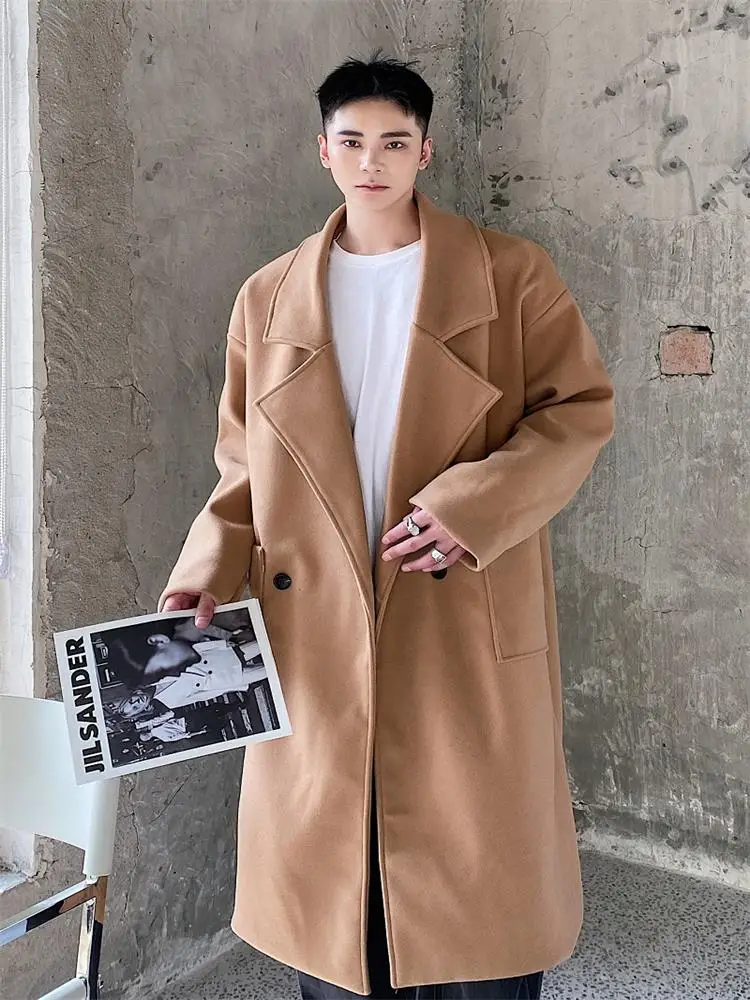 Мужская одежда средней длины двубортная Женская новое корейское свободное