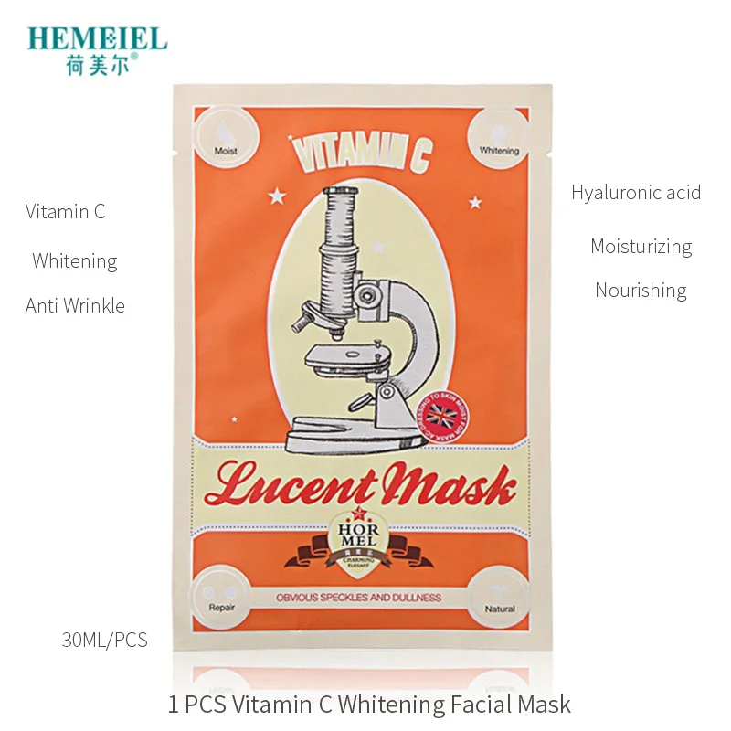 Vitamin C Whitening HEMEIEL Детокс кислородный пузырьковый лист маска корейская косметика увлажняющая бамбуковая угольная черная маска для лица отбеливающая уход за кожей лица - Цвет: Vitamin C Whitening