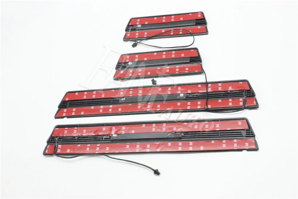 Стайлинг автомобиля светодиодная Накладка на порог из нержавеющей стали