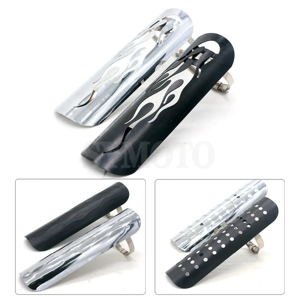 Выхлопной глушитель для мотоцикла Cruiser, глушитель для трубы, тепловой экран для пламени, защита для пятки для Harley, Honda, Yamaha, Kwasaki, Ktm, Steed