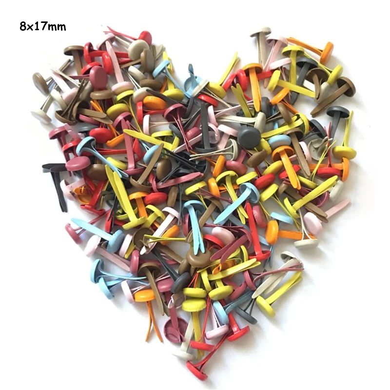 100 шт. 8x17 мм большие металлические брэды смешанных цветов для скрапбукинга