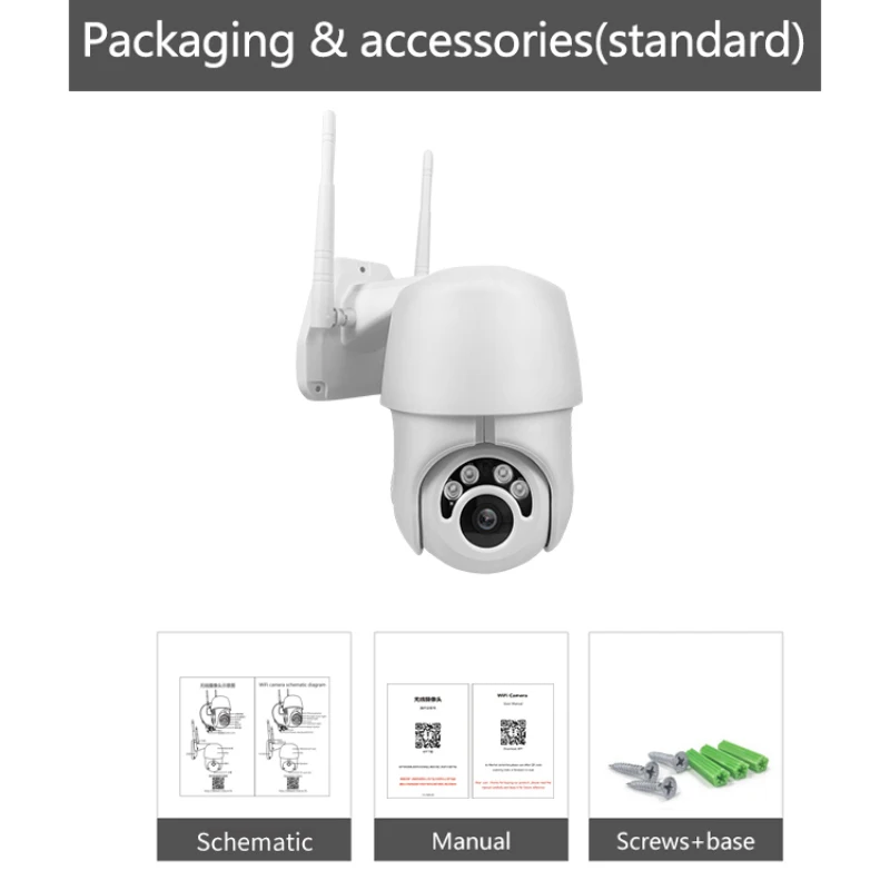 EU Plug 1080P Cloud Wifi PTZ Camera Outdoor 2MP Auto Tracking Home Security IP 4X Digital Zoom Speed Dome | Безопасность и защита