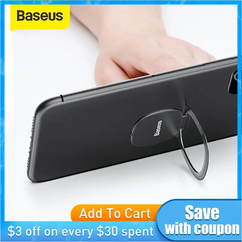 Мини держатель для телефона Baseus с кольцом на палец металлический|Подставки и