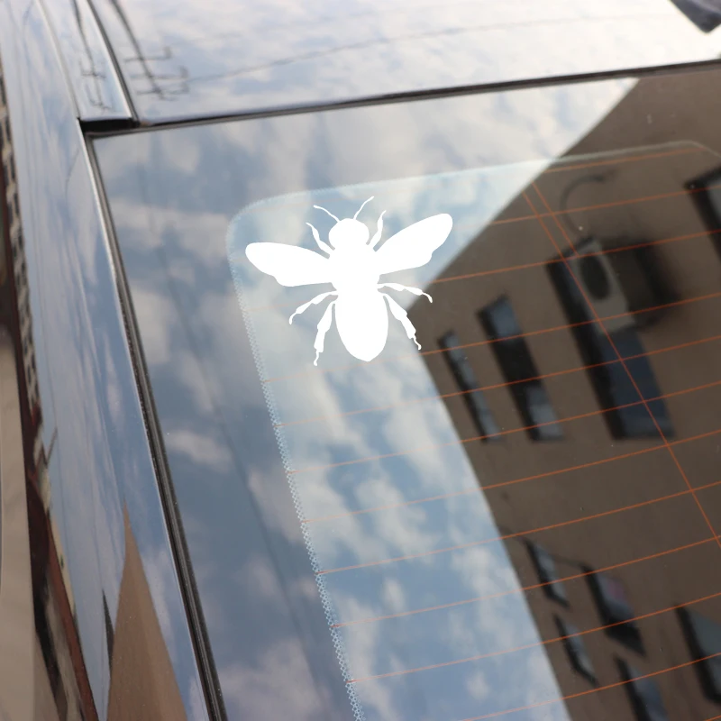 

YJZT 15.8CM*12.3CM Honeybee Pattern Car Sticker Car Trunk Decorate Vinyl Decal Black/Silver C4-2539