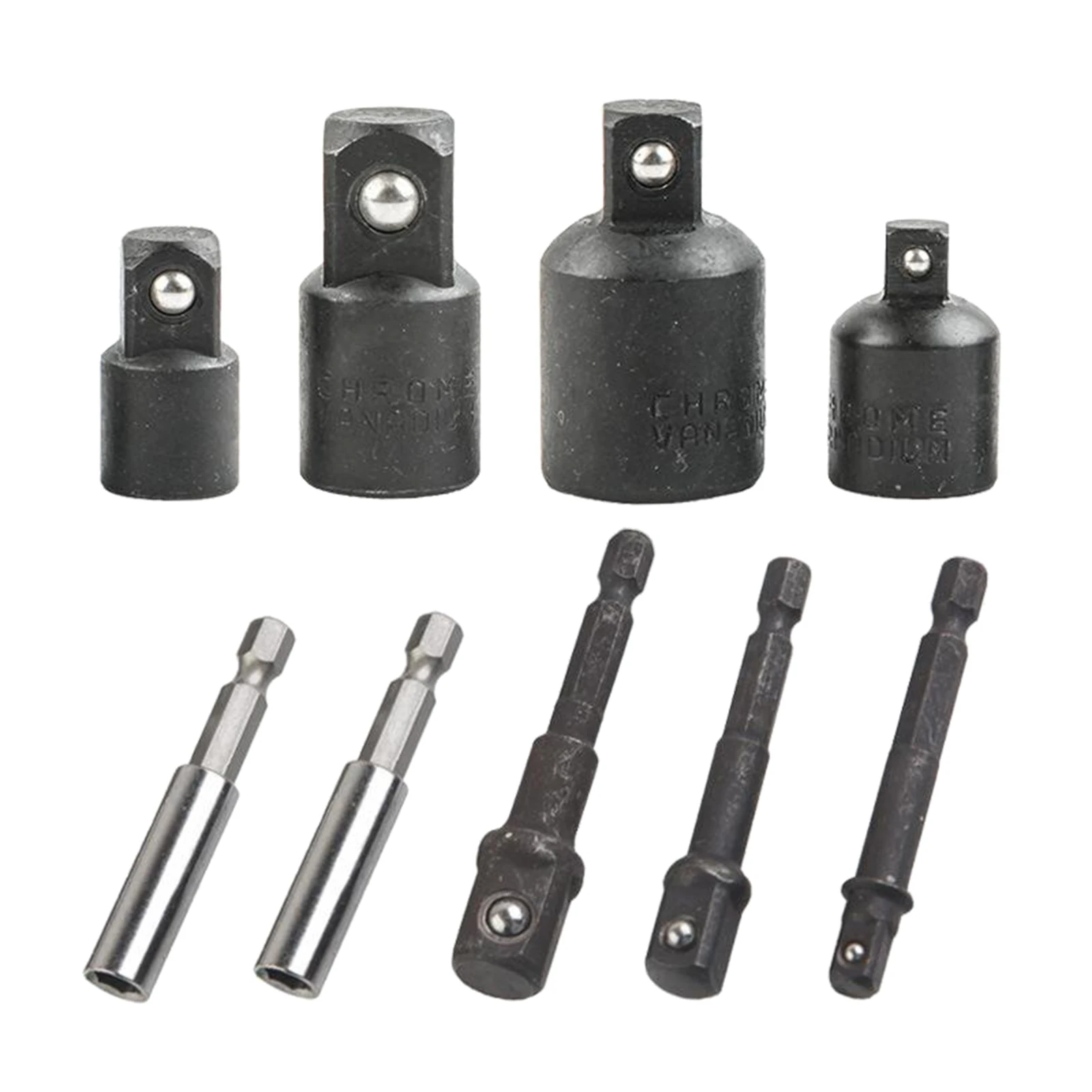 

9Pcs Hex Drill Socket Adapter Reducer Extension Kit Hand Tool for Machinist, Durable to Use