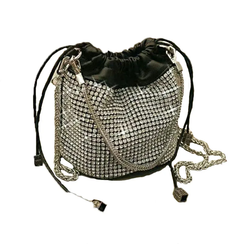 

Fashion Full-drilled Drawstring All-Match High-End Women's Chain Bucket Bag