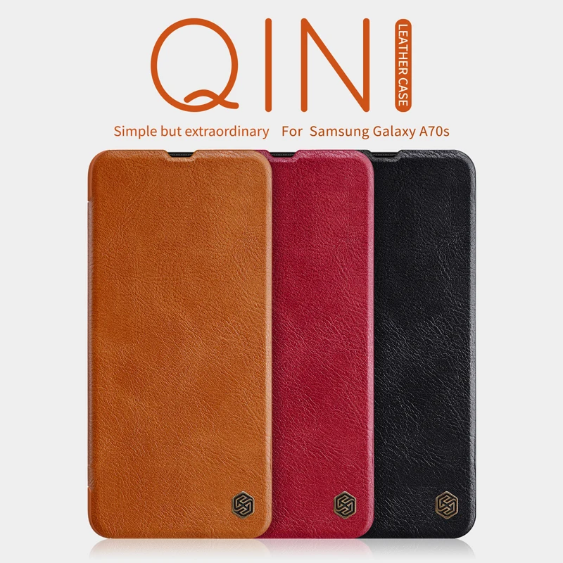 

For Samsung Galaxy A20s case Samsung A10s A30s A50s A70s casing Nillkin Qin PU Flip leather wallet back cover case