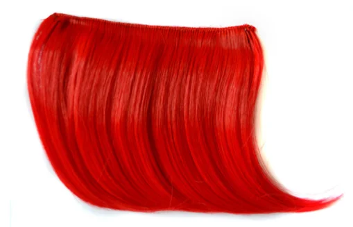 Red Красивые девушки женщины клип на зажиме спереди волосы короткая челка наращивание волос кусок тонкие парики стенд для костюма Вечерние - Цвет: Red