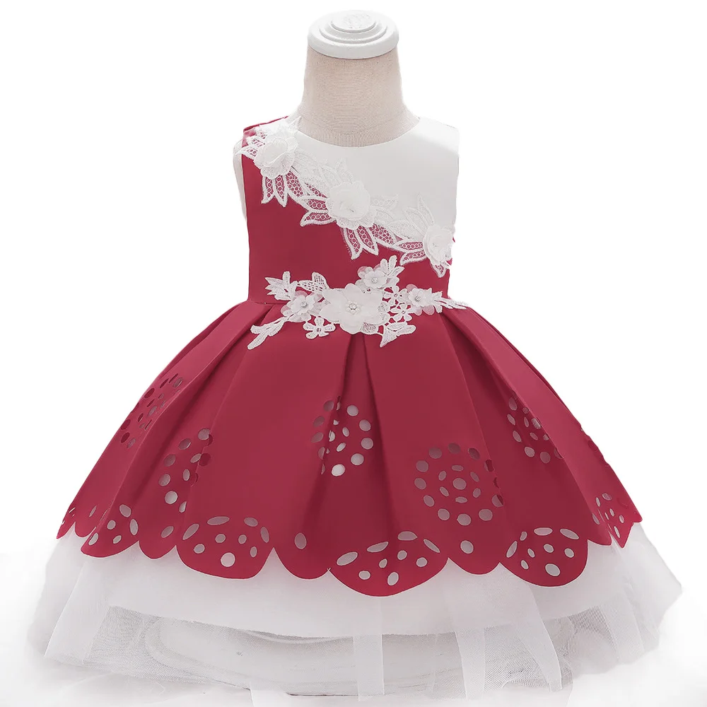 Детское платье для крещения принцессы девочек на первый день рождения вечерние платья младенцев Одежда